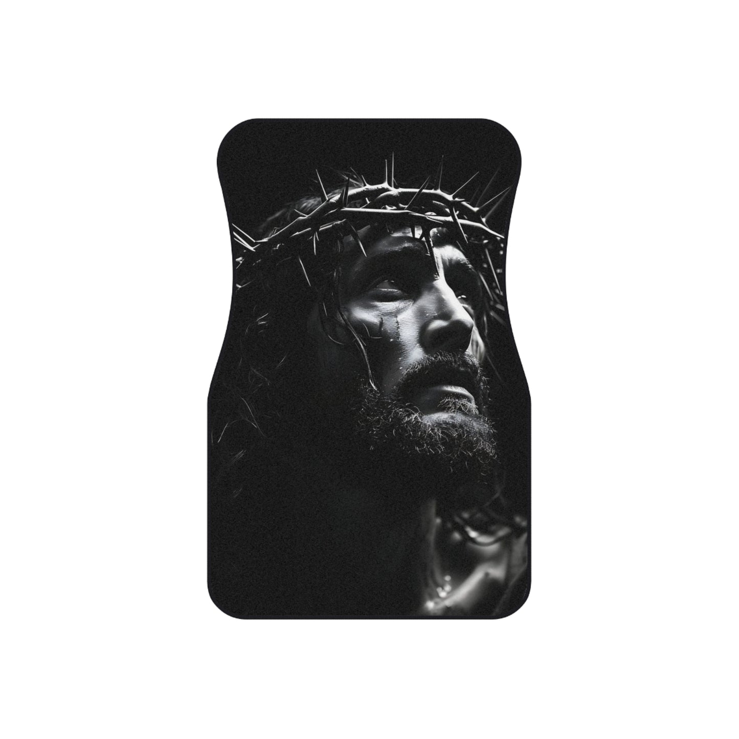 Religious Car Mats, Christian Auto Accessories, Jesus Car Decor, Inspirational Gifts for Him, Black and White Car Floor Mats