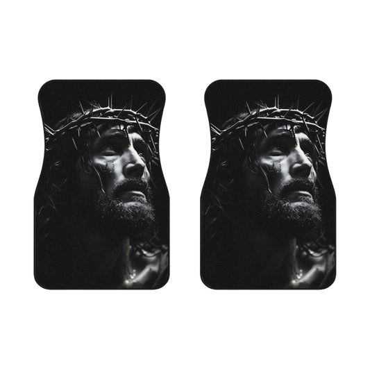 Religious Car Mats, Christian Auto Accessories, Jesus Car Decor, Inspirational Gifts for Him, Black and White Car Floor Mats
