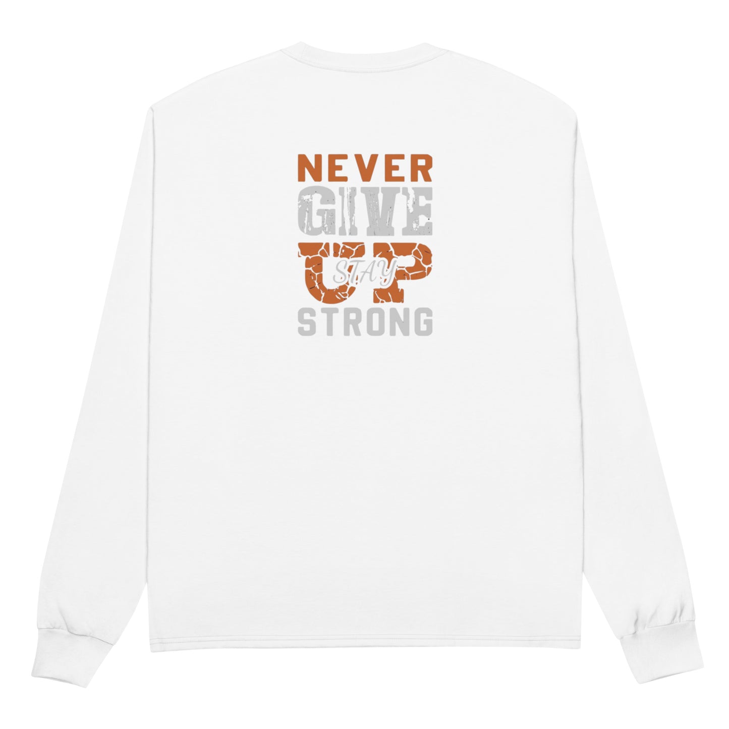 Men's Champion Long Sleeve Shirt Embroidery at the front and print at the back.